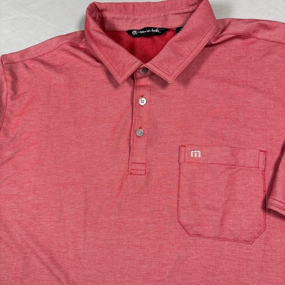 TravisMathew Other - Travis Mathew Polo Shirt Mens XXL Red Heathered Short Sleeve Pocket Golf‎ Pique